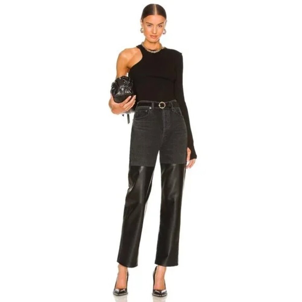 AGOLDE Pieced 90's Pinch Waist Jean in Howl & Detox Leather